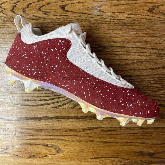 Nike Jordan Retro 10 Low Vapor Carbon Oklahoma Sooners PE Football Cleat Size 12 - Picture 1 of 8